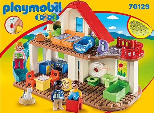 PLAYMOBIL 1.2.3 Casa, con Timbre Real y Efecto de Sonido, A partir de 18 Meses (70129)