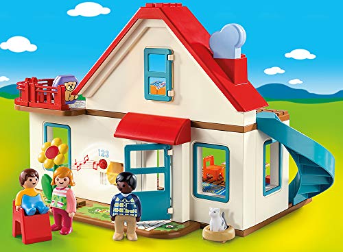 PLAYMOBIL 1.2.3 Casa, con Timbre Real y Efecto de Sonido, A partir de 18 Meses (70129)