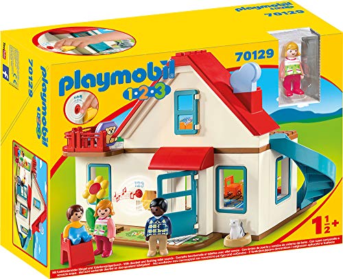 PLAYMOBIL 1.2.3 Casa, con Timbre Real y Efecto de Sonido, A partir de 18 Meses (70129)