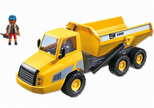 Playmobil Construcción - Camión contenedor, Juguete Educativo, Negro, Gris, Amarillo, 45 x 12,5 x 35 cm, (5468)