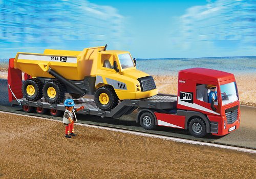 Playmobil Construcción - Camión contenedor, Juguete Educativo, Negro, Gris, Amarillo, 45 x 12,5 x 35 cm, (5468)