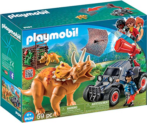 PLAYMOBIL Dinos Coche con Triceratops, a Partir de 4 Años (9434)