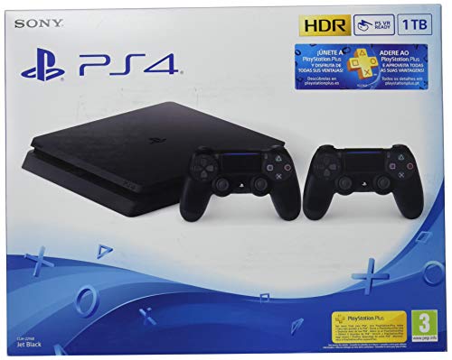 PlayStation 4 (PS4) - Consola de 1 TB + 2 Dual Shock 4 Wireless Controller - nuevo chasis