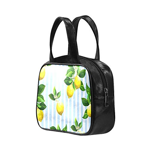 Plsdx Bolso de mano para mujer Bolso de mano de mujer con rayas de cítricos Bolso de mano para bolso Bolso de mano de cuero de PU Bolso de mano para mujer