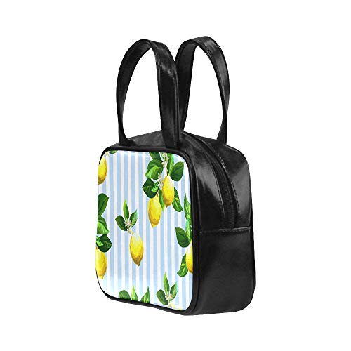 Plsdx Bolso de mano para mujer Bolso de mano de mujer con rayas de cítricos Bolso de mano para bolso Bolso de mano de cuero de PU Bolso de mano para mujer