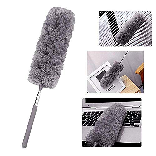 Pluma extensible plumero 3 piezas, plumeros para el Polvo estiramiento ajustable Pluma de microfibra Plumero Dusting Brush Pincel de mano para persianas, telaraña, automóviles