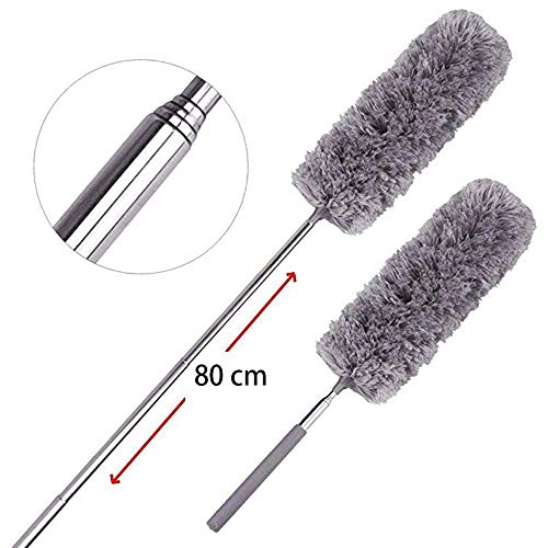 Pluma extensible plumero 3 piezas, plumeros para el Polvo estiramiento ajustable Pluma de microfibra Plumero Dusting Brush Pincel de mano para persianas, telaraña, automóviles