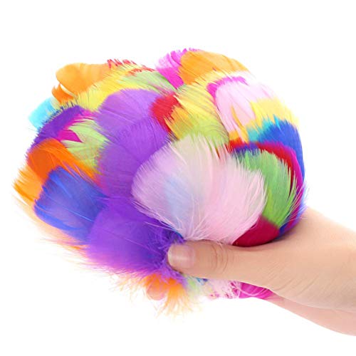 Plumas de Colores,300 Piezas Carnaval Decoracion Pluma Naturales Gansos Manualidadesl para Atrapasueños de Sueños 8～12 cm Mezclado en 10 colores