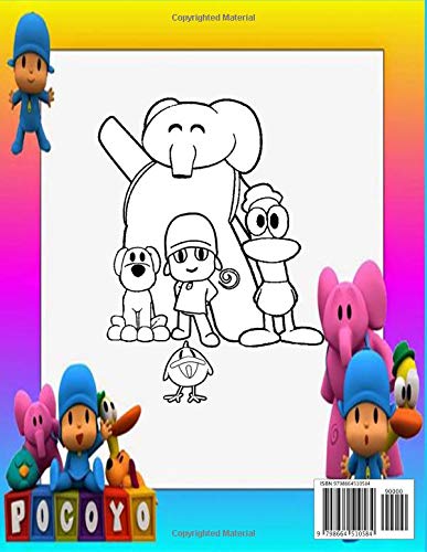 Pocoyo coloring book for kids: Pocoyo coloring book : +50 coloring pages for kids and Adults ,+50 Amazing Drawings All Characters , Weapons & Other ( original design )