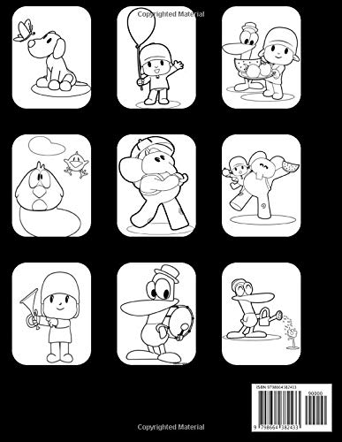 Pocoyo coloring book: Pocoyo coloring book: +50 coloring pages for kids and Adults ,+50 Amazing Drawings All Characters , Weapons & Other ( original design )