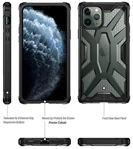 Poetic Apple iPhone 11 Pro Funda [Affinity Series]-[Agarre Parachoques TPU] [Protección Esquina] Funda Protectora Hibrida para Apple iPhone 11 Pro (2019 Liberado), Negro