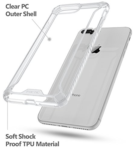 Poetic Prima Serie Affinity Delgada/no Mayor/Caso Claro/Dual Material de protección de Parachoques para Apple iPhone 7 más/iPhone 8 Plus (2017) borrar/borrar