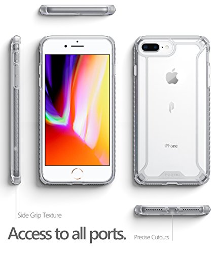 Poetic Prima Serie Affinity Delgada/no Mayor/Caso Claro/Dual Material de protección de Parachoques para Apple iPhone 7 más/iPhone 8 Plus (2017) borrar/borrar