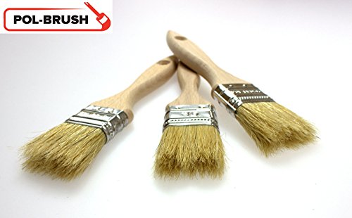 pol-brush - Pincel, cerdas naturales, juego de 3 unidades, 36 mm