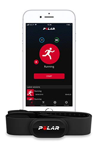 Polar H10 Sensor de frecuencia cardíaca - ANT+, Bluetooth, ECG resistente al agua con banda elastica pectoral- Azul Talla M/XXL