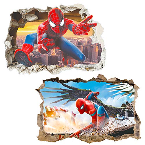 Polly Online 2 PCS Póster Spiderman Spiderman Vinilos Decorativos Spiderman Etiqueta de la Pared