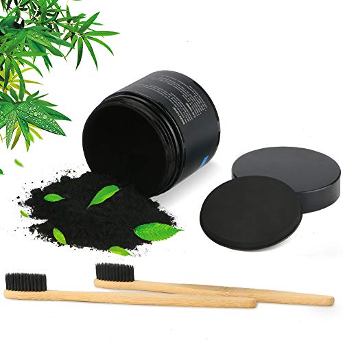 Polvo de Dientes, Magicfun Polvo Blanqueamiento Dental Carbón Activado para Blanqueamiento Dental con Sabor a Menta Natural Elimina Manchas Dentales, Manchas Café Manchas Té