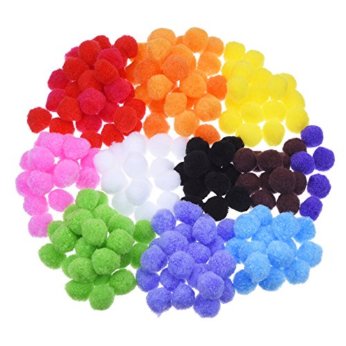 Pompones para Manualidad y Materiales de Gustos 0.9 Pulgada, 200 Piezas, Colores Variados