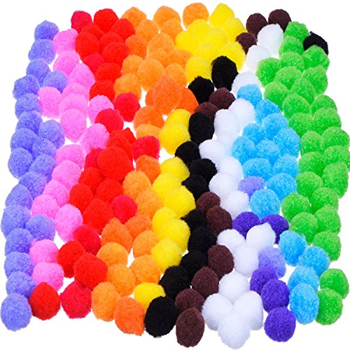 Pompones para Manualidad y Materiales de Gustos 0.9 Pulgada, 200 Piezas, Colores Variados