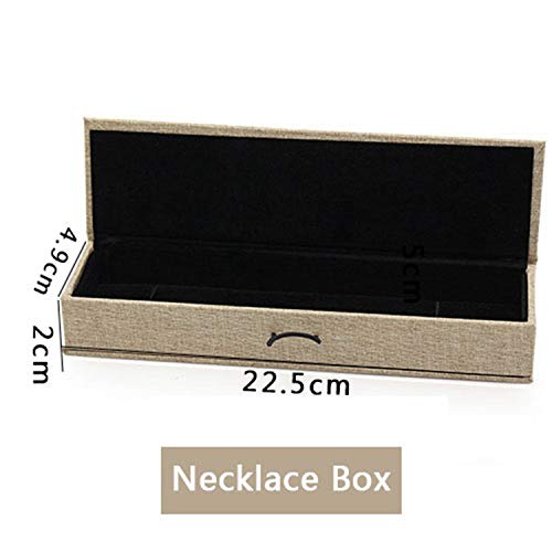 Poooyun-Life-storage boxes 7A0694 - Joyero de Lino, Caja con Colgante de Anillo, Collar, Caja Personalizada, Bolsa de Almacenamiento