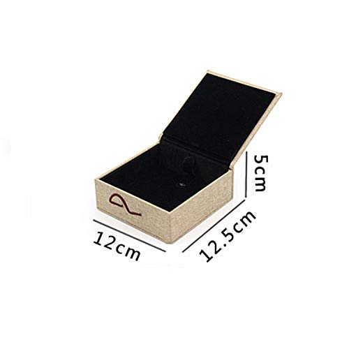 Poooyun-Life-storage boxes 7A0694 - Joyero de Lino, Caja con Colgante de Anillo, Collar, Caja Personalizada, Bolsa de Almacenamiento