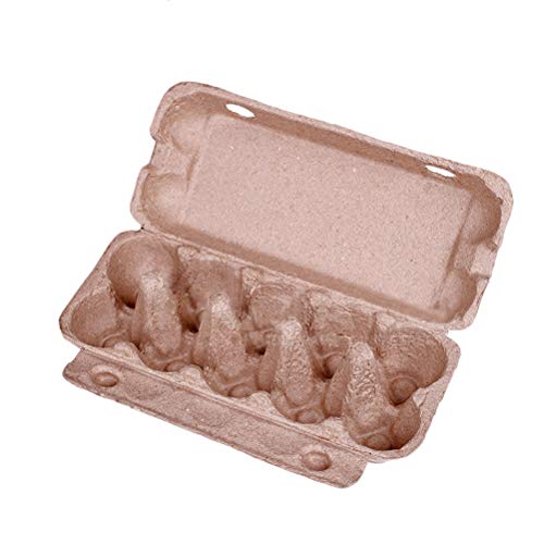 POPETPOP Bandeja para Huevos Caja de Almacenamiento de Huevos Plegable Caja de cartón portátil 10 Rejilla Estante de Huevo Pollo Equipo agrícola 10pcs