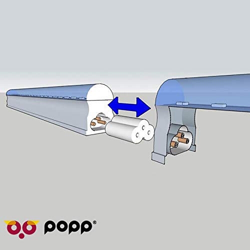 POPP®Regletas Tubo LED T5 Alumino+Pc Conexión Dos Laterales 5W,9W,12W,18W Blanco Frío 4000K 6000K fluorecente cocinas,armarios,trastero [Clase de eficiencia energética A] (6000K, 12 WATIOS)