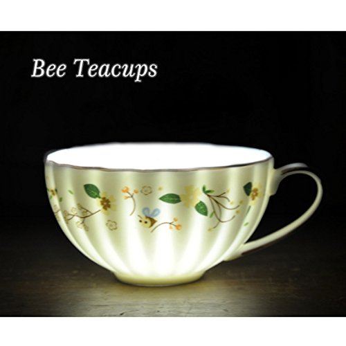 Porcelana Taza de té y Platillo Conjunto Taza de Café Flor es de mariposa(1taza y 1placa)