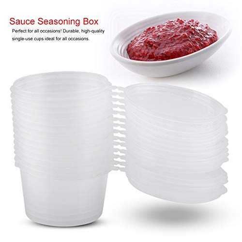 Porciones de plástico desechables con tapas 100 ml 4 oz Salsas claras Souffle Condimento Caja de muestreo de la taza de muestreo 100 unids/set