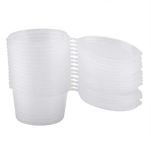 Porciones de plástico desechables con tapas 100 ml 4 oz Salsas claras Souffle Condimento Caja de muestreo de la taza de muestreo 100 unids/set