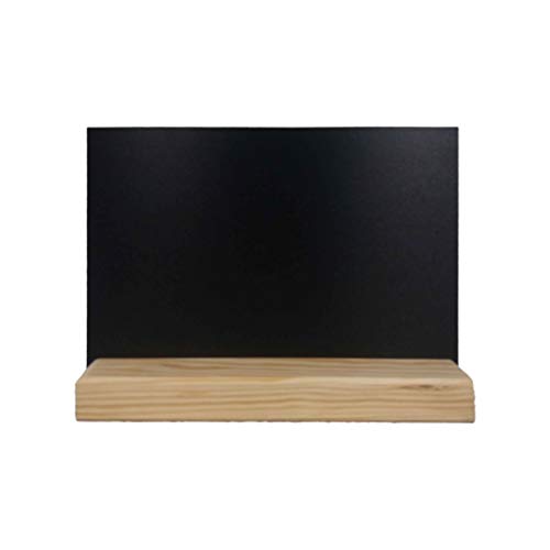 Portamenús de mesa de madera color pino natural, tamaño 21 x 6,5 x 2,4 cm con pizarra A5 – Lote de 2