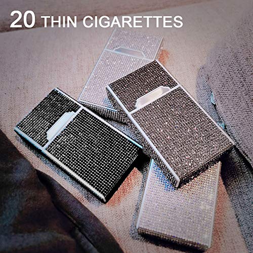 portátil Caja de Cigarrillos Mujeres Cigarette Box Holder Ladies Cigarette Case, Puede Contener 20 Cigarrillos Finos,Pink