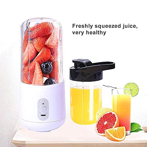 Portátil Licuadora Personal USB Seguridad Exprimidor eléctrico Cup, Crush portátil jugo de frutas Personal Blender Mixer, Mini portátil recargable/jugos de mezcla de hielo Blender Mixer, 260ml botel