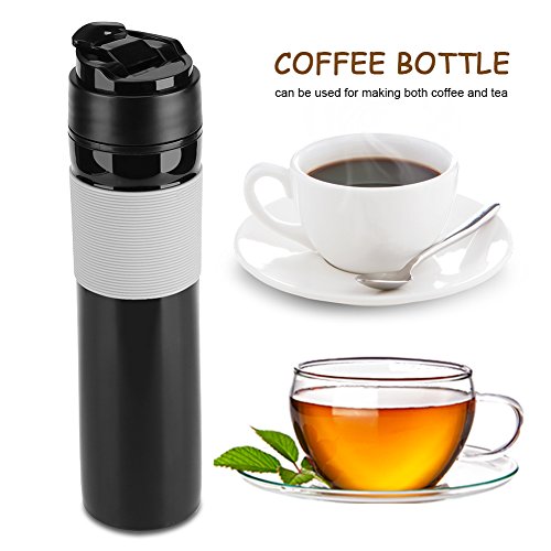 Portátil Mini Máquina de Espresso Mano Presión Caffe Máquina de Espresso Compacto Manual Cafetera para Oficina Casa Viajes Aire Libre (Negro)