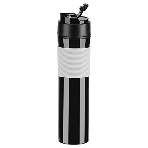 Portátil Mini Máquina de Espresso Mano Presión Caffe Máquina de Espresso Compacto Manual Cafetera para Oficina Casa Viajes Aire Libre (Negro)