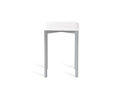 Portus Conjunto Romero - 1 Mesa Libro 80x40(80) (Cristal Blanco) + 2 taburetes (Blanco)