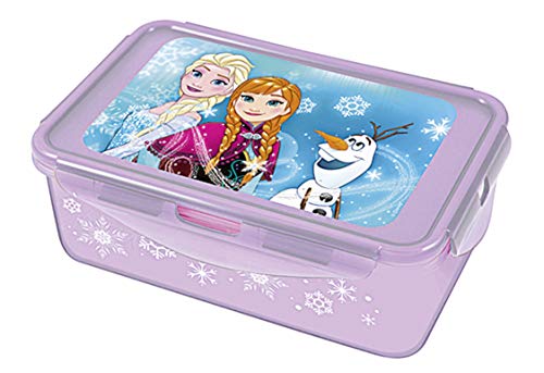 POS 28680 – Fiambrera para llevar con diseño de Frozen, aprox. 20,5 x 13,5 x 7 cm, 2 insertos extraíbles, antigoteo, apto para microondas y lavavajillas, apto para congelador, sin BPA ni ftalatos