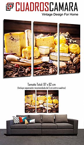 Poster Fotográfico Charcuteria, Queseria, Tipos Queso Tabla, Guindillas, Tamaño total: 97 x 62 cm XXL