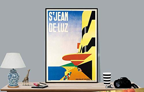 Póster vintage de San Juan de Luz, Francia, sin marco, lienzo con cita motivacional para decoración del hogar