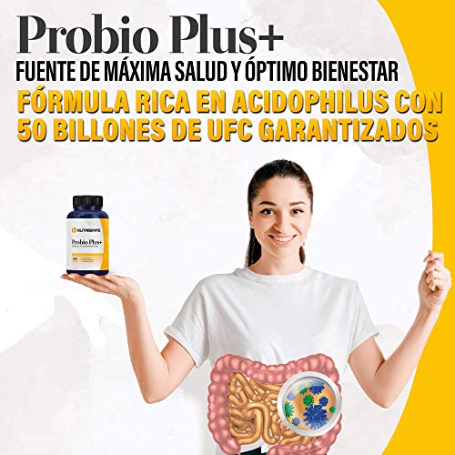 Potente Probiótico Natural Fórmula de Amplio Espectro, Mejora la Flora Intestinal y Reforza el Sistema Inmunológico, Optimiza tu Organismo, 100 cápsulas naturales