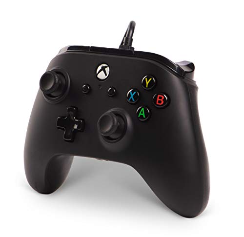 PowerA Mando con Cable con licencia oficial para Xbox One, Xbox One S, Xbox One X y Windows 10 - Negro