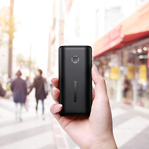 POWERADD EnergyCell Mini Power Bank 10000mAh Cargador Portátil Batería Externa con Salida de 2.4A Carga rápida para iPhone,Samsung,Xiaomi,Huawei,Tablets y más Dispositivos-Negro