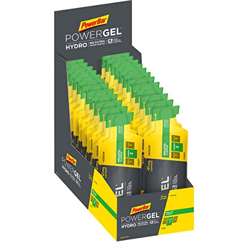 PowerBar PowerGel Hydro Mojito 24x67ml - Gel Energético de Alto Carbono + C2MAX Magnesio y Sodio + 51mg Cafeína