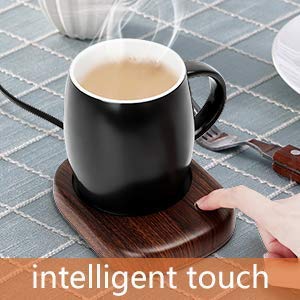 POWERGIANT Calentador de Café, Calentador de tazas eléctrico con 3 ajustes de temperatura ajustables (hasta 149℉) y apagado automático para café, té, agua, leche de cacao en la oficina y en el hogar