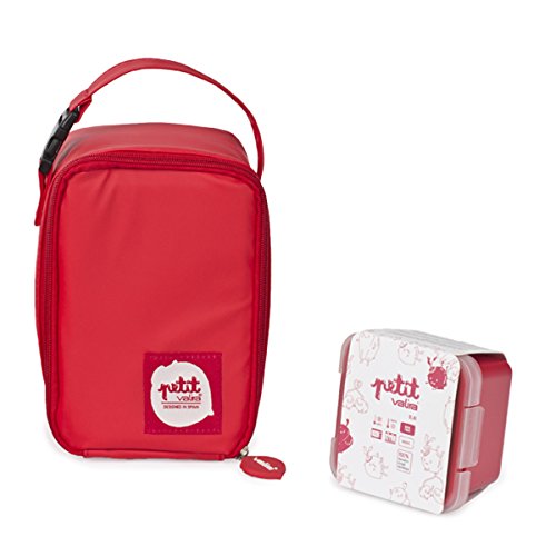 PracticFood - Bolsa Térmica Valira Petit Lunch Bag y Contenedor Nomad Hermético de 0.4L, Color Frambuesa