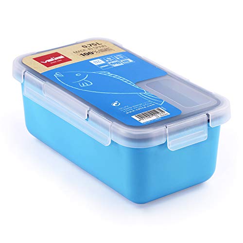 PracticFood - Juego de 3 Contenedores Herméticos Nomad 0.75L + 0.5L + 0.4L (3X Azul)