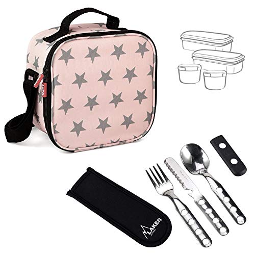 PracticFood - Urban Food Stars con Cubiertos Laken. Bolsa Térmica Porta Alimentos con Tapers Herméticos