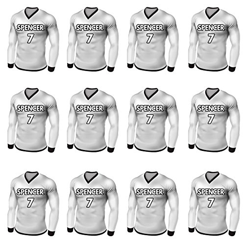 PRECUTA - Camisas de fútbol comestibles personalizables con su nombre de gallina y número – adornos para cupcakes/decoraciones para tartas de Real Madrid (paquete de 12)