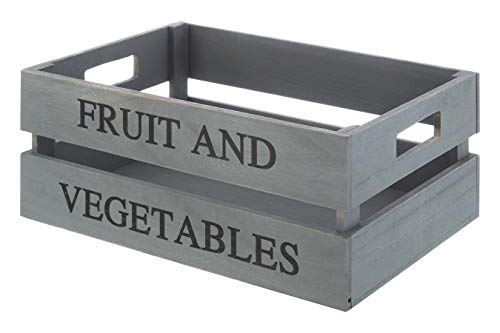 Premier Housewares - Cesta para Frutas y Verduras, Color Gris, Madera de Paulownia, Madera contrachapada