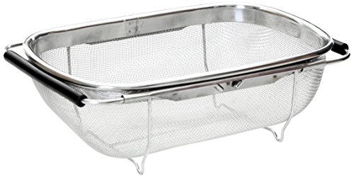 Premier Housewares - Escurridor de acero inoxidable para fregadero (11 x 30 x 19 cm, incluye asas extensibles)